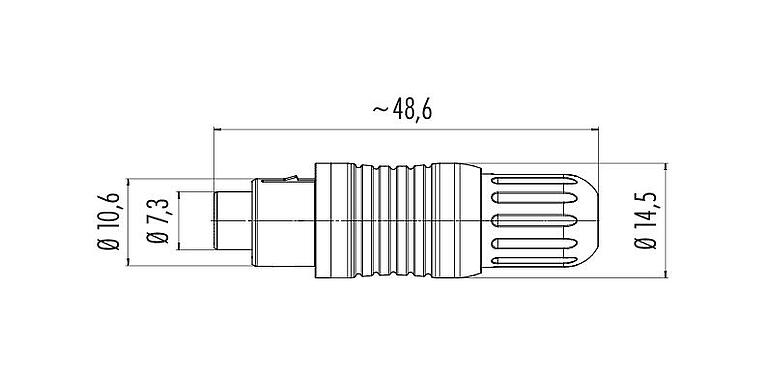 Масштабный чертеж 99 4909 00 04 - Вставной-вытяжной Кабельный штекер, Количество полюсов: 4, 3,5-5,0 мм, экранируемый, пайка, IP67